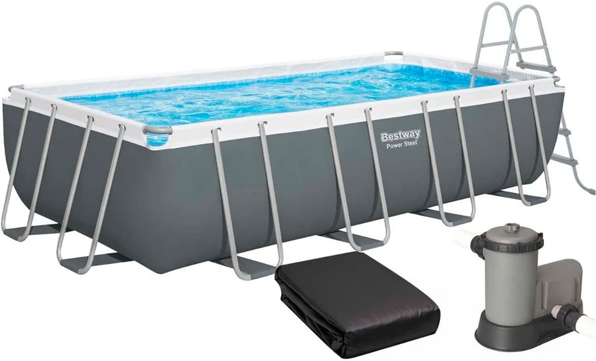 Каркасний басейн Bestway 56465 (549x274x122 см) з картриджним фільтром, драбиною та тентом 1 Каркасний басейн Bestway 56465 (549x274x122 см) з картриджним фільтром, драбиною та тентом