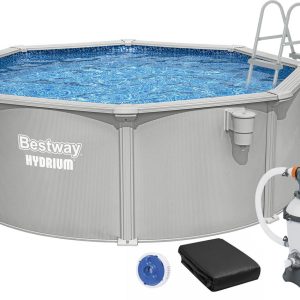 Збірний басейн Bestway Hydrium 56574 (360x122 см) з пісочним фільтром, драбиною та тентом