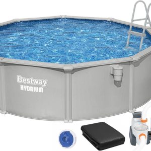 Збірний басейн Bestway Hydrium 56384 (460х122 см) з пісочним фільтром, драбиною та тентом
