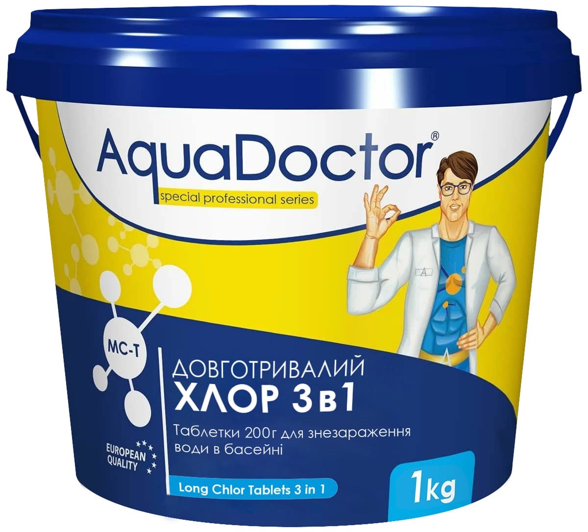 Хлор 3 в 1 для басейну AquaDoctor MC-T 1 кг (таблетки по 200 г) 1 Хлор 3 в 1 для басейну AquaDoctor MC-T 1 кг (таблетки по 200 г)