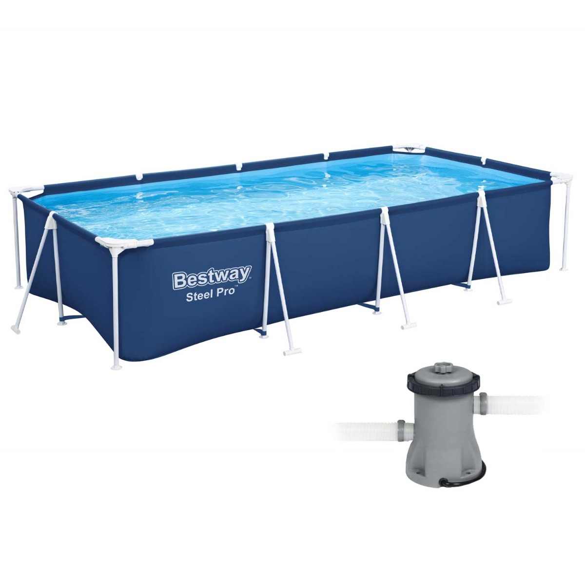 Каркасний басейн Bestway 56424 (400х211х81 см) з картриджним фільтром 1 Каркасний басейн Bestway 56424 (400х211х81 см) з картриджним фільтром