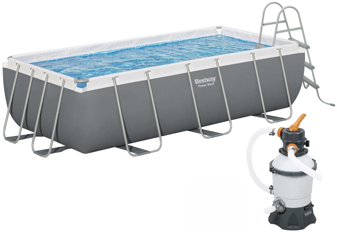 Каркасний басейн Bestway 56442 (404х201х100 см) з пісочним фільтром та драбиною 1 Каркасний басейн Bestway 56442 (404х201х100 см) з пісочним фільтром та драбиною
