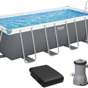 Каркасний басейн Bestway 56670 (488х244х122 см) з картриджним фільтром, драбиною та тентом