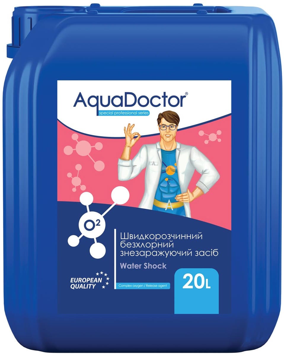 Активний кисень для басейну AquaDoctor O2 20 л рідкий 1 Активний кисень для басейну AquaDoctor O2 20 л рідкий