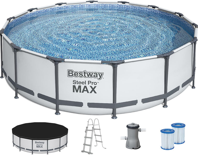 Каркасний басейн Bestway 56950 (427х107 см) з картриджним фільтром, тентом і драбиною 1 Каркасний басейн Bestway 56950 (427х107 см) з картриджним фільтром, тентом і драбиною