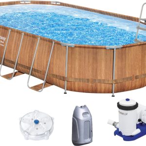 Каркасний басейн Bestway 56719 (610х366х122 см) з гідромасажем, картриджним фільтром та драбиною