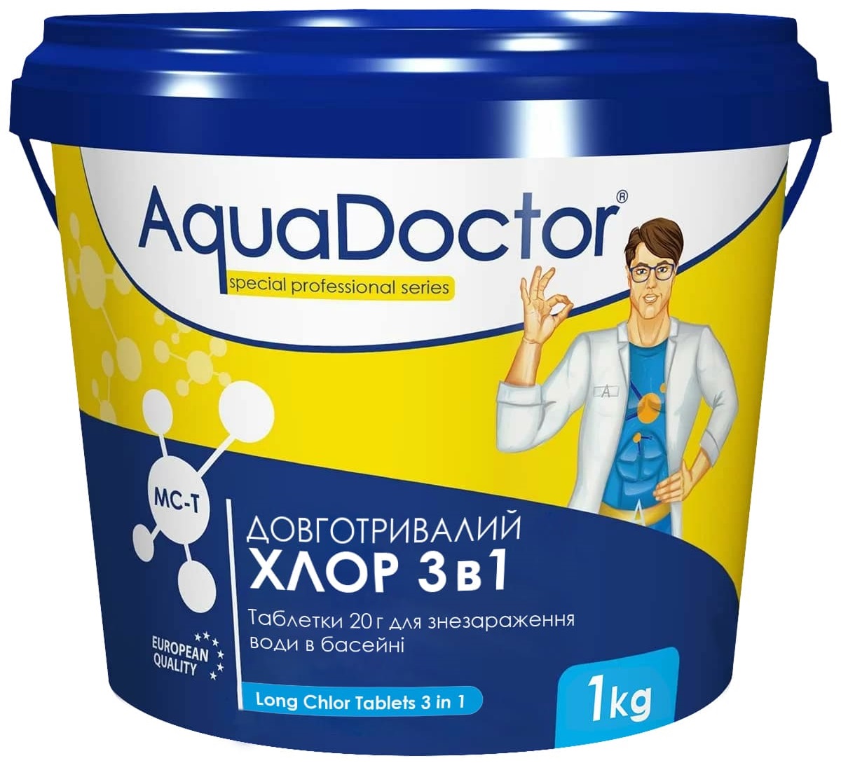 Хлор 3 в 1 для басейну AquaDoctor MC-T 1 кг (таблетки по 20 г) 1 Хлор 3 в 1 для басейну AquaDoctor MC-T 1 кг (таблетки по 20 г)