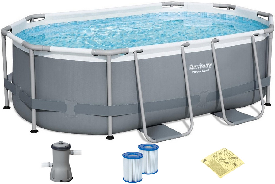 Каркасний басейн Bestway Power Steel 5614A (305х200х84 см) з картриджним фільтром 1 Каркасний басейн Bestway Power Steel 5614A (305х200х84 см) з картриджним фільтром