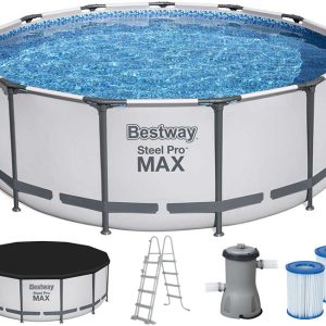 Каркасний басейн Bestway 5618W (396х122 см) з картриджним фільтром, драбиною та захисним тентом