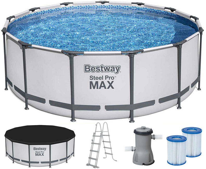 Каркасний басейн Bestway 5618W (396х122 см) з картриджним фільтром, драбиною та захисним тентом 1 Каркасний басейн Bestway 5618W (396х122 см) з картриджним фільтром, драбиною та захисним тентом