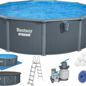 Збірний басейн Bestway Hydrium 561CU (488х132 см) з пісочним фільтром, драбиною та тентом