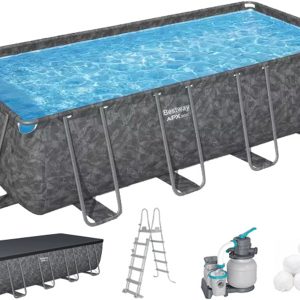 Каркасний басейн Bestway Grey 561KA (549х274х132 см) з пісочним фільтром, тентом та драбиною