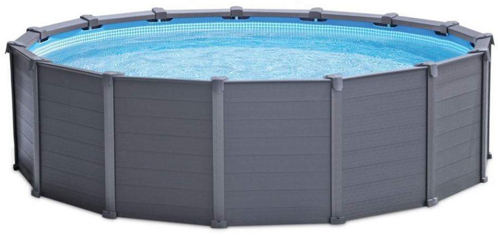 Збірний басейн Intex 26384 GRAPHITE GRAY (478х124 см) з пісочним фільтром, драбиною, підкладкою і тентом 1 Збірний басейн Intex 26384 GRAPHITE GRAY (478х124 см) з пісочним фільтром, драбиною, підкладкою і тентом