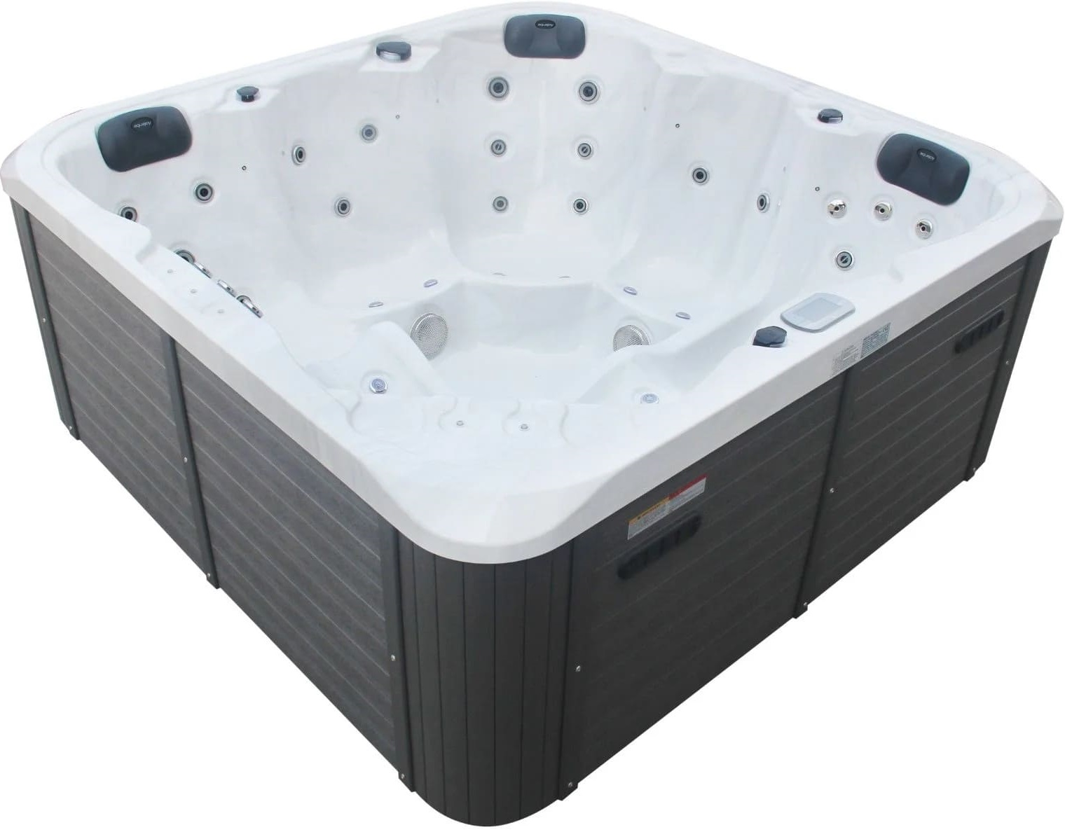 СПА-басейн Aquajoy Riviera (200х200х90 см), сріблясто-білий мармур, з динаміками та LED-підсвічуванням 1 СПА-басейн Aquajoy Riviera (200х200х90 см), сріблясто-білий мармур, з динаміками та LED-підсвічуванням