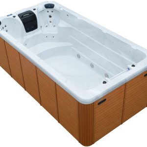 Плавальний СПА-басейн Aquajoy Wave (430х225х150 см), Сріблясто-білий мармур
