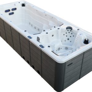 Плавальний СПА-басейн Aquajoy Equilibrium (580х220х150 см), Сріблясто-білий мармур