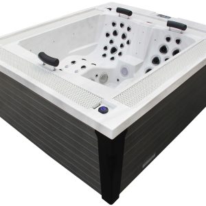 Переливний СПА-басейн Aquajoy Marmaris (230х198х89 см), Сріблясто-білий мармур