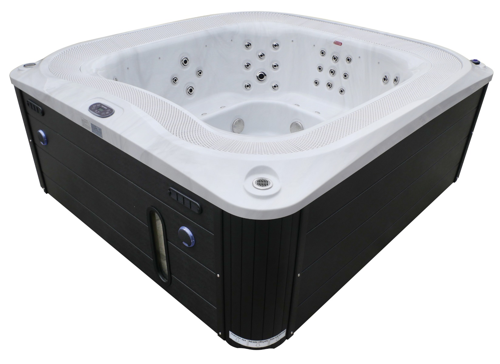 Переливний СПА-басейн Aquajoy Serenity (250х230х96 см), Сріблясто-білий мармур 1 Переливний СПА-басейн Aquajoy Serenity (250х230х96 см), Сріблясто-білий мармур