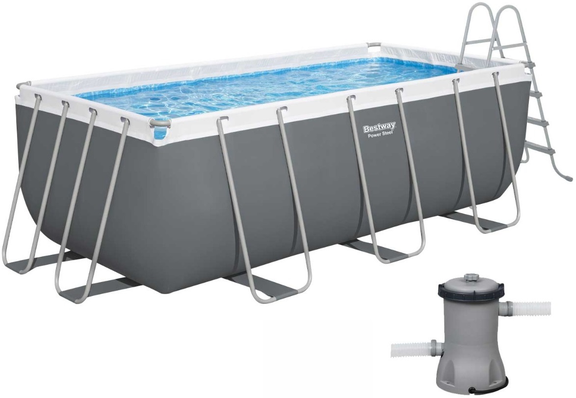 Каркасний басейн Bestway 56456 (412х201х122 см) з картриджним фільтром та драбиною 1 Каркасний басейн Bestway 56456 (412х201х122 см) з картриджним фільтром та драбиною