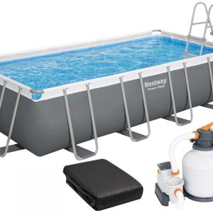 Каркасний басейн Bestway 56466 (549х274х122 см) з пісочним фільтром, драбиною та тентом