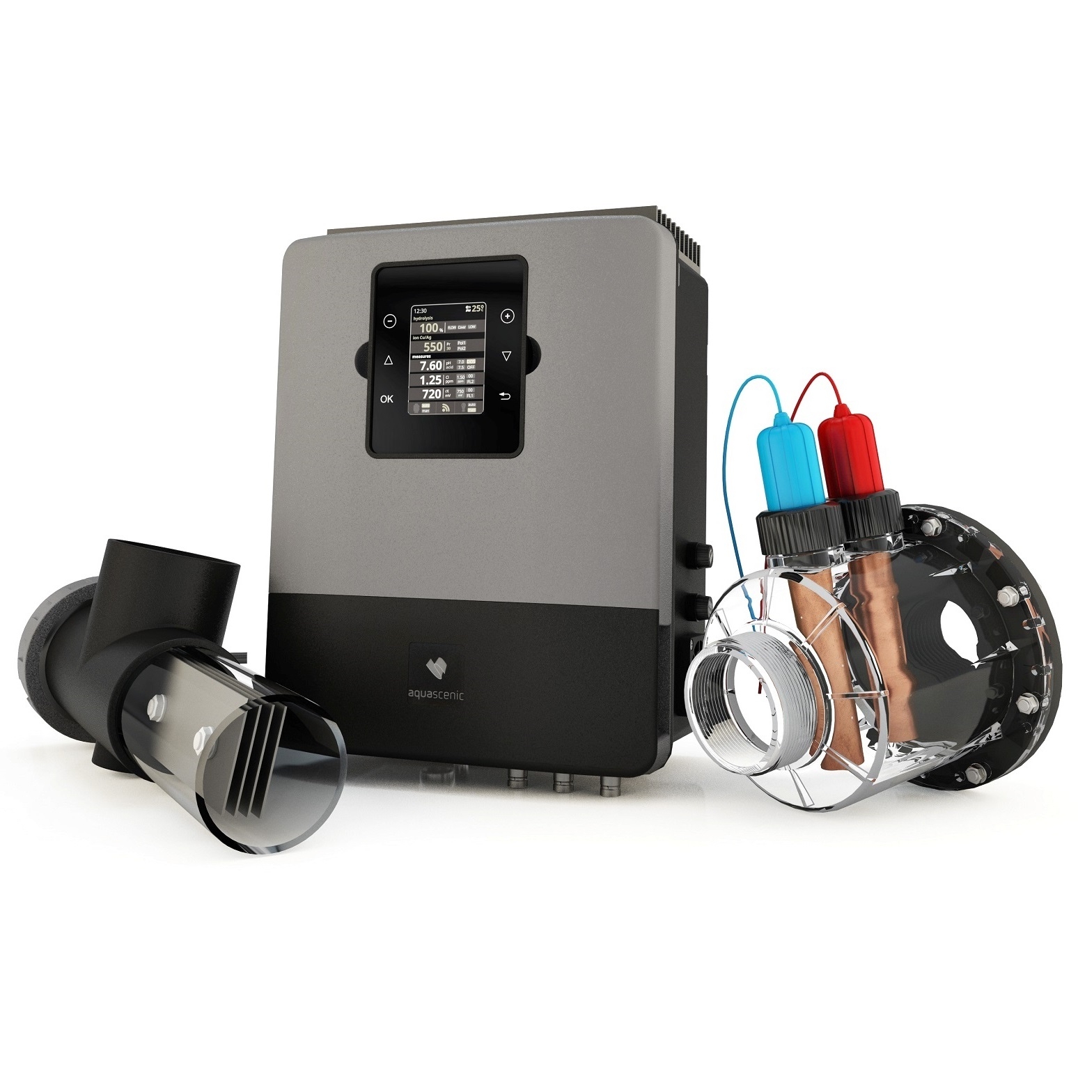 Гідролізер Hayward Aquascenic HD1 (75 м³, іонізація Cu/Ag) з функцією управління басейном 1 Гідролізер Hayward Aquascenic HD1 (75 м³, іонізація Cu/Ag) з функцією управління басейном