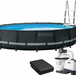 Каркасний басейн Intex 26326 ULTRA XTR (488х122 см) з пісочним фільтром, драбиною та тентом