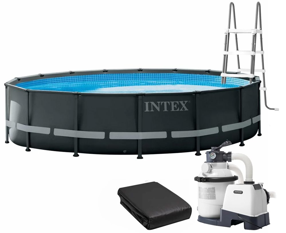 Каркасний басейн Intex 26326 ULTRA XTR (488х122 см) з пісочним фільтром, драбиною та тентом 1 Каркасний басейн Intex 26326 ULTRA XTR (488х122 см) з пісочним фільтром, драбиною та тентом