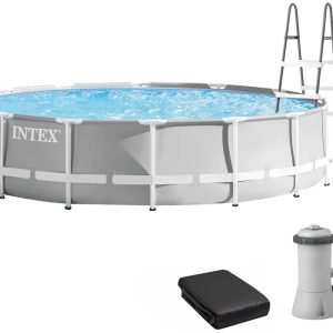 Каркасний басейн Intex 26720 Premium (427х107 см) з картриджним фільтром, драбиною та тентом