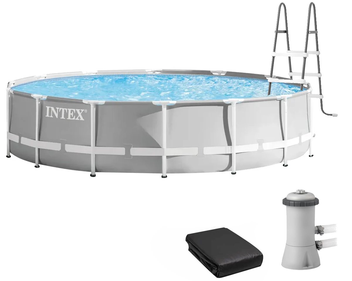 Каркасний басейн Intex 26720 Premium (427х107 см) з картриджним фільтром, драбиною та тентом 1 Каркасний басейн Intex 26720 Premium (427х107 см) з картриджним фільтром, драбиною та тентом