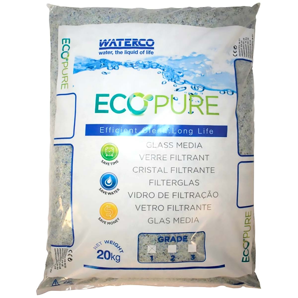 Пісок скляний Waterco EcoPure 0.5-1.0 мм (20 кг) 1 Пісок скляний Waterco EcoPure 0.5-1.0 мм (20 кг)