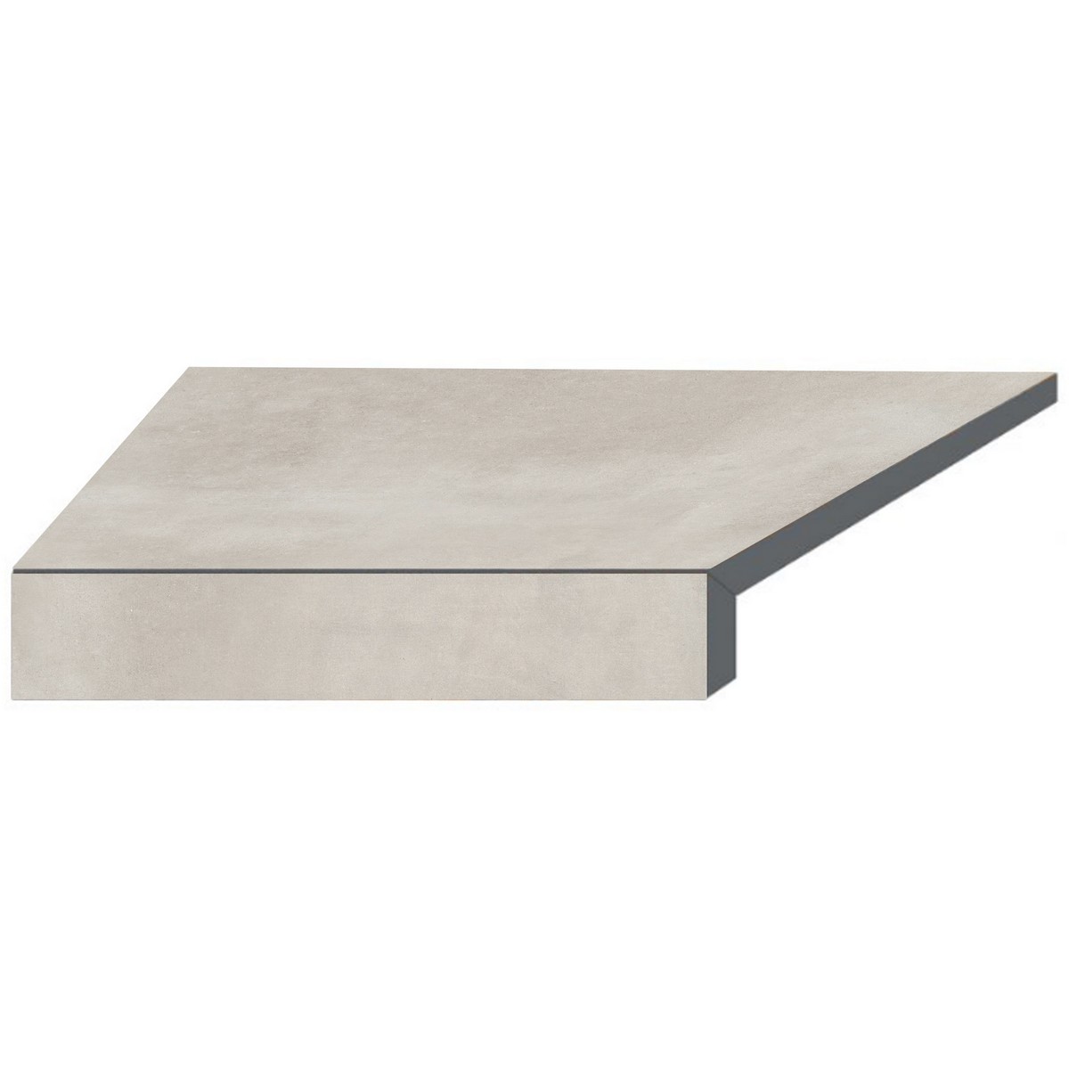 Кутовий Г-подібний елемент бортової плитки Aquaviva Patio Soft Grey, 600x345x50(20) мм (лівий/45°) 1 Кутовий Г-подібний елемент бортової плитки Aquaviva Patio Soft Grey, 600x345x50(20) мм (лівий/45°)