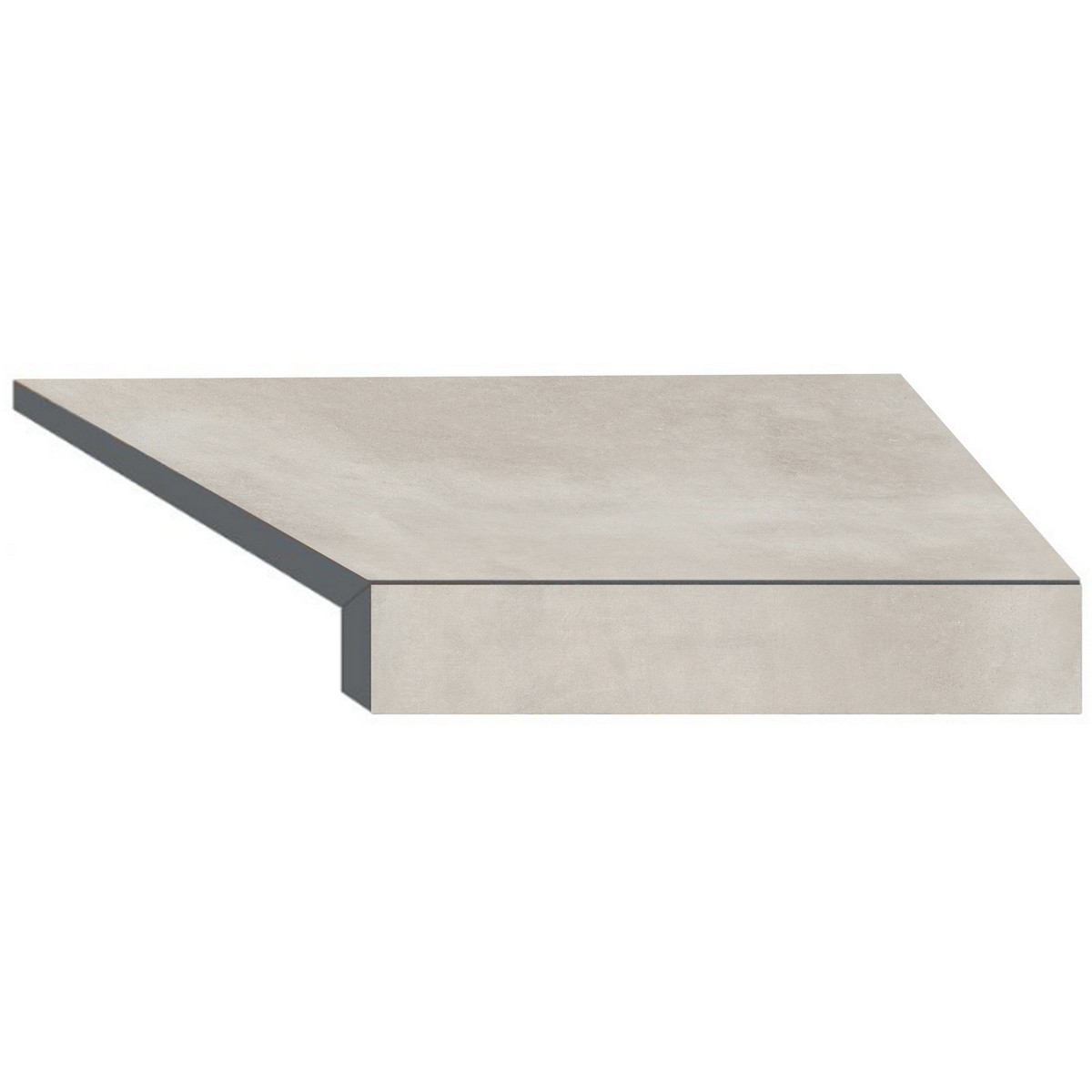 Кутовий Г-подібний елемент бортової плитки Aquaviva Patio Soft Grey, 600x345x50(20) мм (правий/45°) 1 Кутовий Г-подібний елемент бортової плитки Aquaviva Patio Soft Grey, 600x345x50(20) мм (правий/45°)