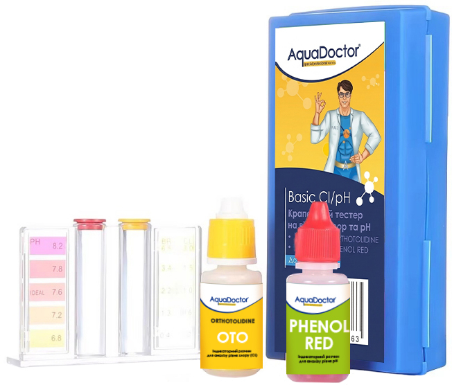 Крапельний тестер для басейну AquaDoctor Basic Cl/pH 1 Крапельний тестер для басейну AquaDoctor Basic Cl/pH