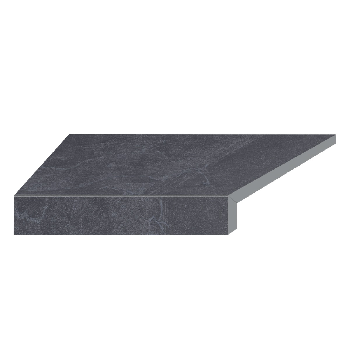 Кутовий Г-подібний елемент бортової плитки Aquaviva Ardesia Black, 595x345x50(20) мм (лівий/45°) 1 Кутовий Г-подібний елемент бортової плитки Aquaviva Ardesia Black, 595x345x50(20) мм (лівий/45°)