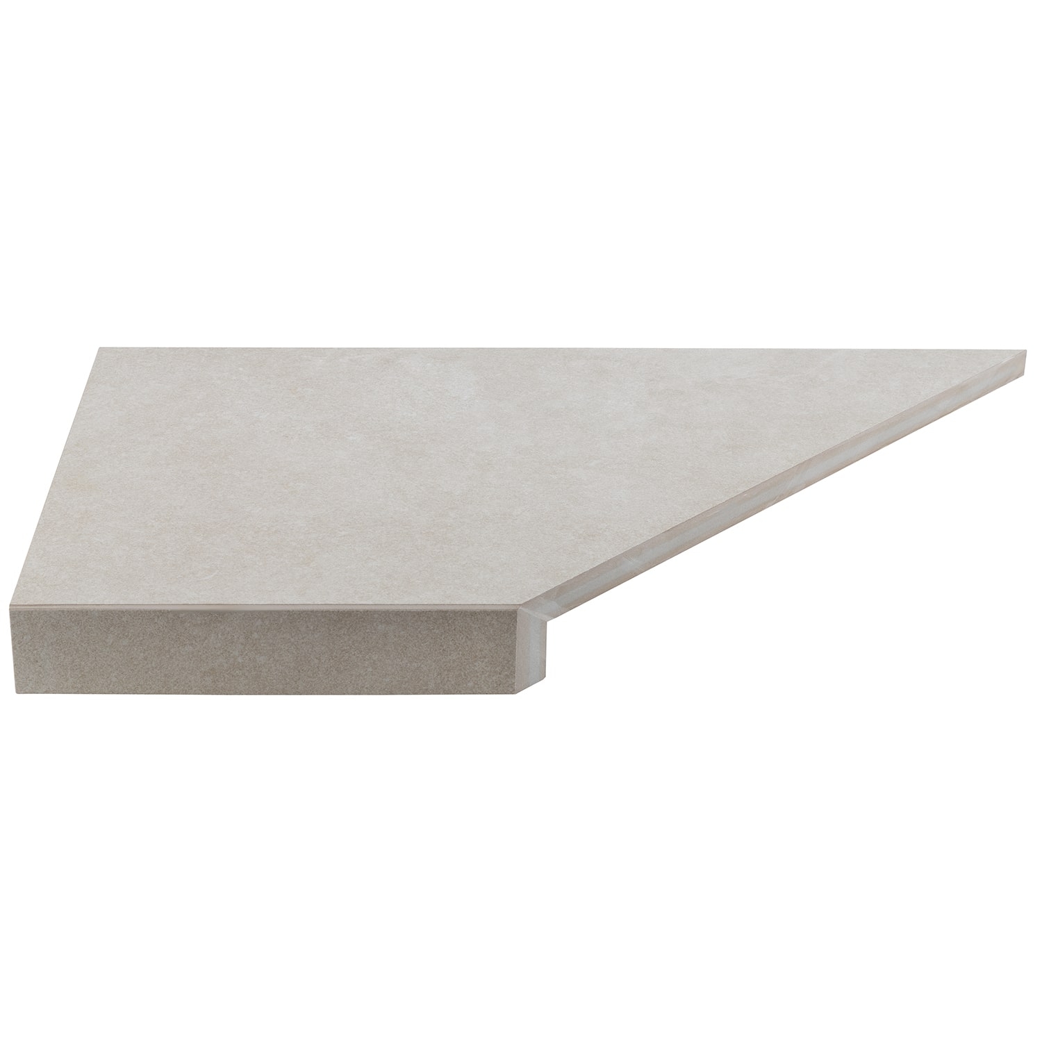 Кутовий Г-подібний елемент бортової плитки Aquaviva Montagna Light Gray, 595x345x50(20) мм (лівий/45°) 1 Кутовий Г-подібний елемент бортової плитки Aquaviva Montagna Light Gray, 595x345x50(20) мм (лівий/45°)
