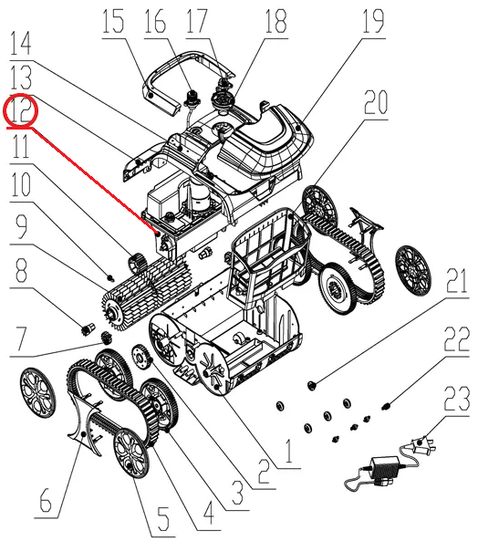 Привідний механізм і акумулятор до пилососа Wybotics WY200, (Driving & battery kit №12) 1 Привідний механізм і акумулятор до пилососа Wybotics WY200, (Driving & battery kit №12)