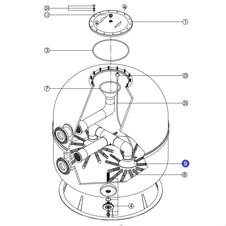 Колектор фільтра Kripsol Ø 90-110 (RCFI0009.01R) 1 Колектор фільтра Kripsol Ø 90-110 (RCFI0009.01R)