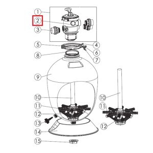 Манометр Aquaviva 100PSI сталевий, верхній