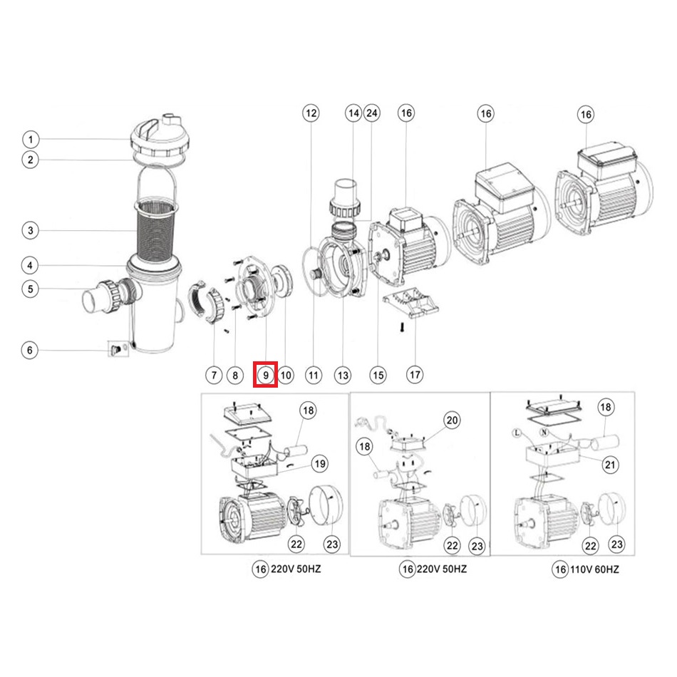 Фланець насоса Emaux SD/ST (01021046) 1 Фланець насоса Emaux SD/ST (01021046)