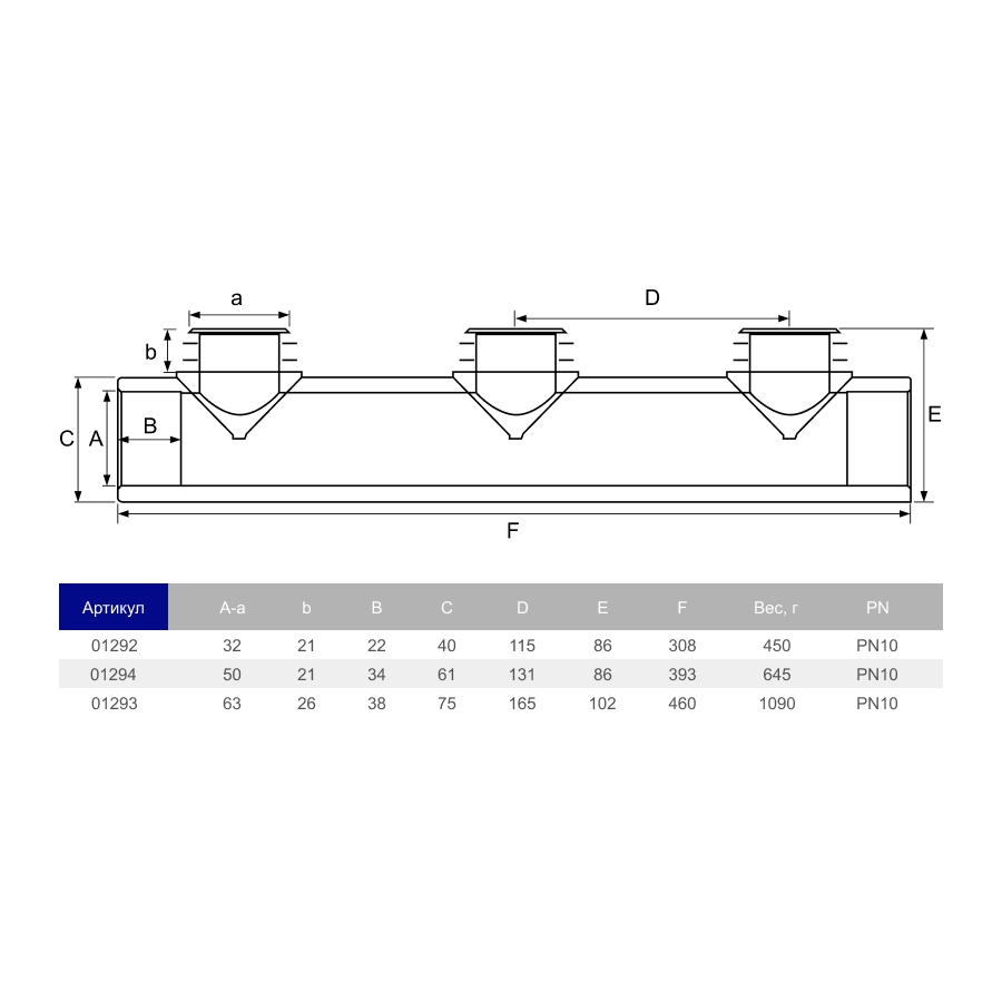 Колектор ПВХ Hidroten 1001292, d32 мм 2 Колектор ПВХ Hidroten 1001292, d32 мм