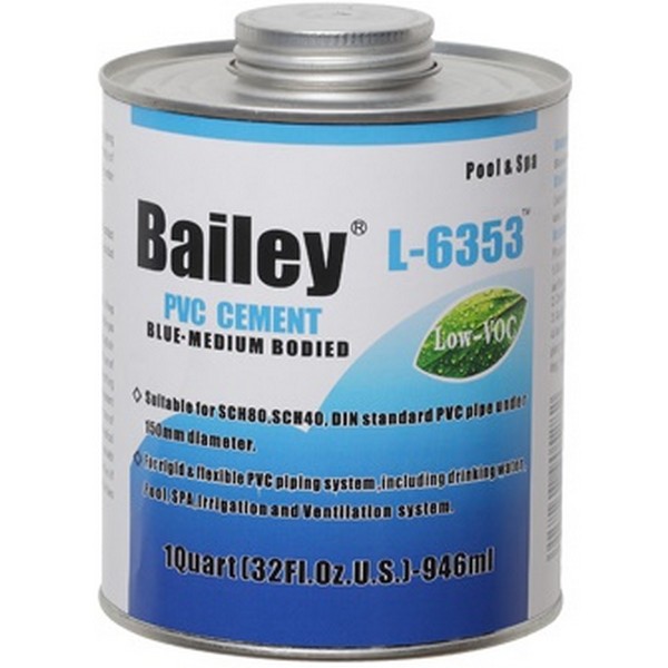 Клей для труб ПВХ Bailey L-6353 237 мл, синій 1 Клей для труб ПВХ Bailey L-6353 118 мл, синій