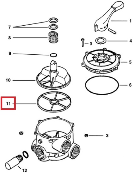 Ущільнювальне кільце клапана 6-позиційного вентиля 2" Hayward (SPX0715D) 2 Ущільнювальне кільце клапана 6-позиційного вентиля 2" Hayward (SPX0715D)