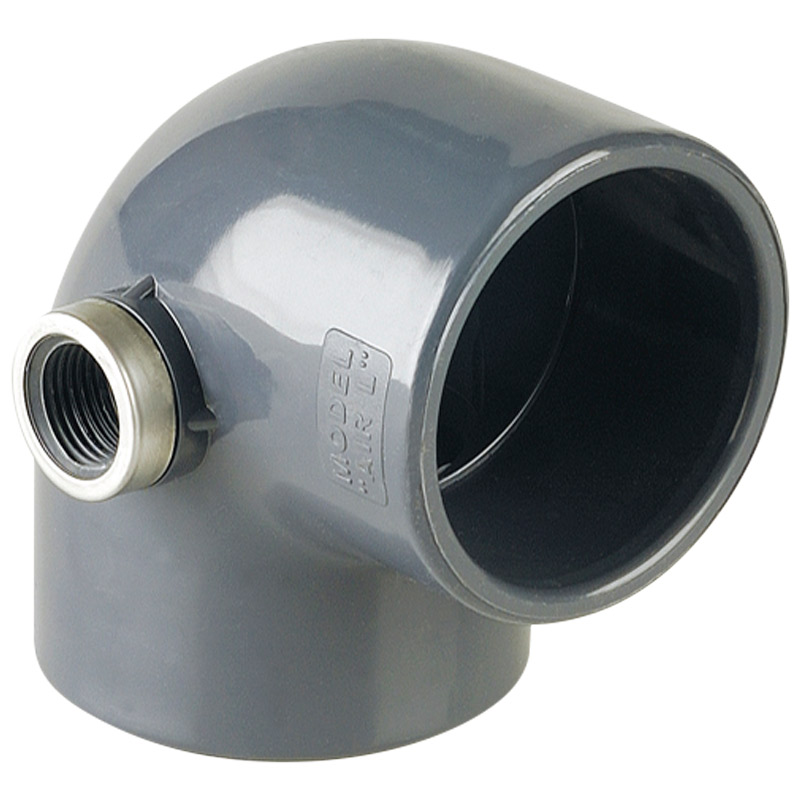 Коліно ПВХ Hidroten "AIR L" 1001615, 90°, з металевим кільцем, d50-1/2" 1 Коліно ПВХ Hidroten "AIR L" 1001619, 90°, з металевим кільцем, d90