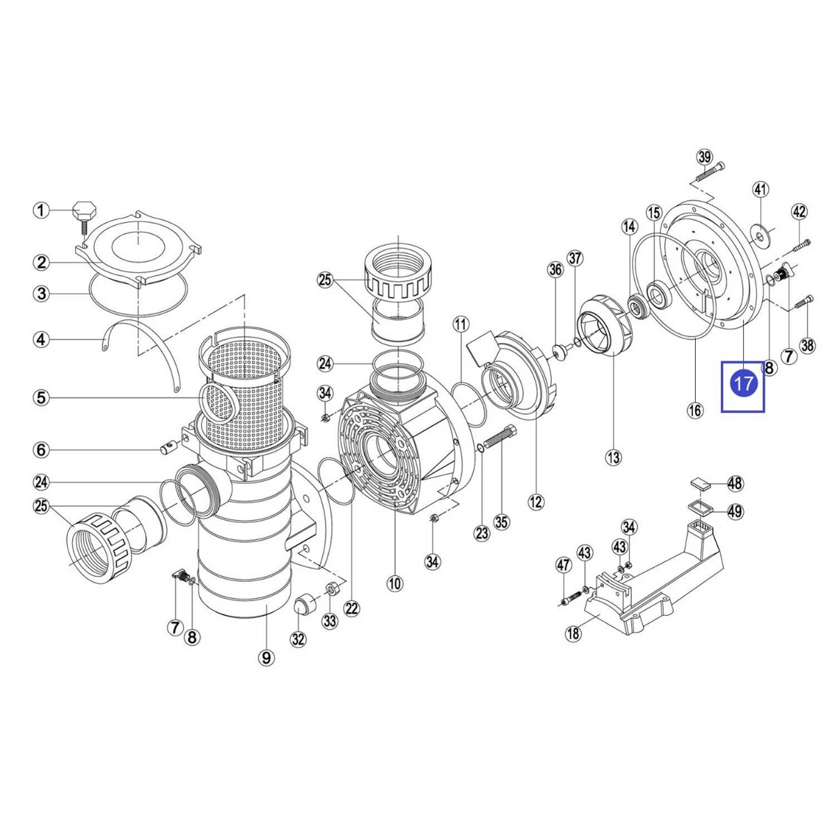 Фланець насоса КА/КАР Kripsol RKA170.A / RBH0008.03R FLANGE KAP/KA 2 Фланець насоса КА/КАР Kripsol RKA170.A / RBH0008.03R FLANGE KAP/KA