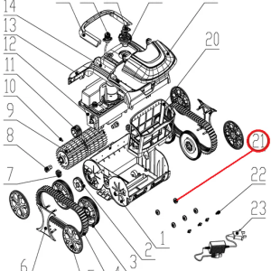 Заднє гальмівне колесо до пилососа Wybotics WY200, (Bottom obstacle wheel №21)
