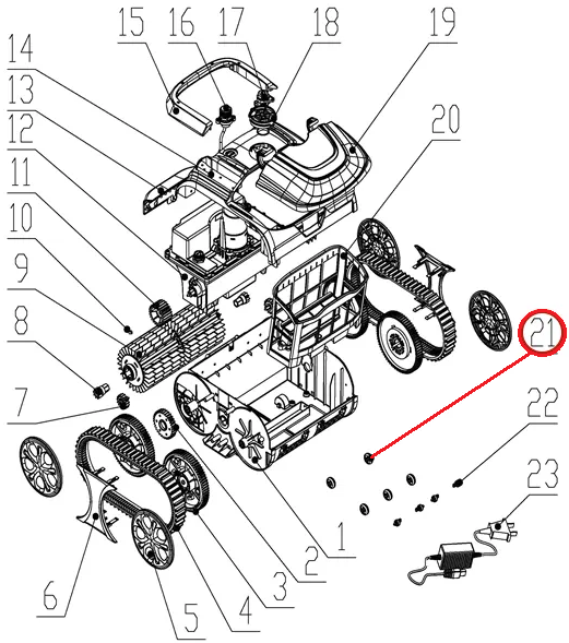 Заднє гальмівне колесо до пилососа Wybotics WY200, (Bottom obstacle wheel №21) 1 Заднє гальмівне колесо до пилососа Wybotics WY200, (Bottom obstacle wheel №21)