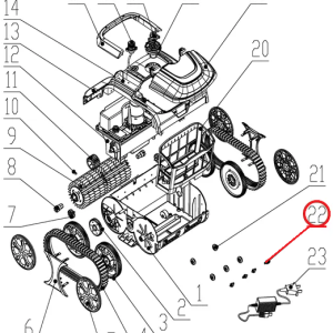 Переднє гальмівне колесо до пилососа Wybotics WY200, (front obstacle wheel №22)