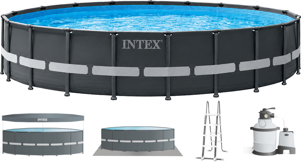 Каркасний басейн Intex 26340 ULTRA XTR (732х132 см) з пісочним фільтром, драбиною, підкладкою і тентом 1 Каркасний басейн Intex 26340 ULTRA XTR (732х132 см) з пісочним фільтром, драбиною, підкладкою і тентом