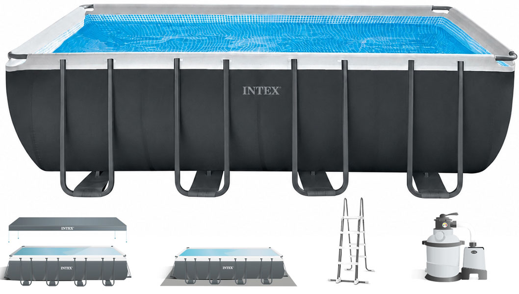 Каркасний басейн Intex 26356 ULTRA XTR (549х274х132 см) з пісочним фільтром, драбиною, підкладкою і тентом 1 Каркасний басейн Intex 26374 ULTRA XTR (975х488х132 см) з пісочним фільтром, драбиною, підкладкою і тентом