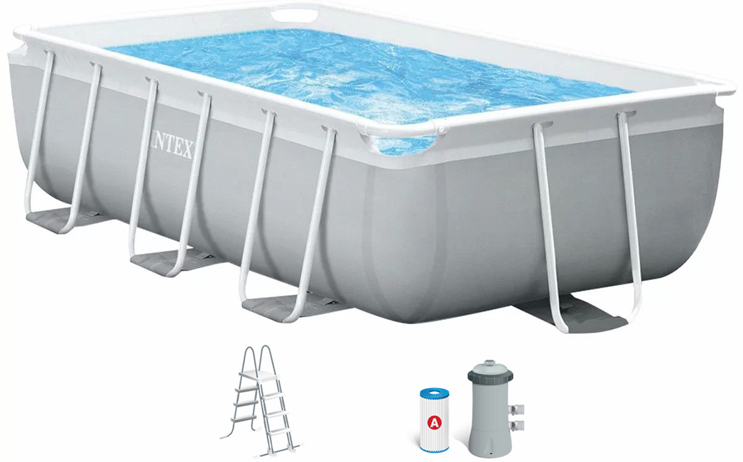 Каркасний басейн Intex 26784 (300х175х80 см) з картриджним фільтром та драбиною 1 Каркасний басейн Intex 26784 (300х175х80 см) з картриджним фільтром та драбиною